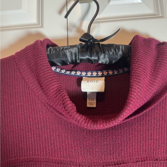 Knox Rose Maroon Cowl Neck Sweater XXL - Picture 3 of 5